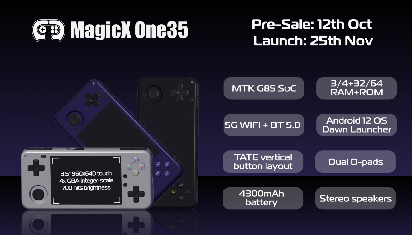 MagicX One 35: Compact Retro Handheld with PS Vita Emulation