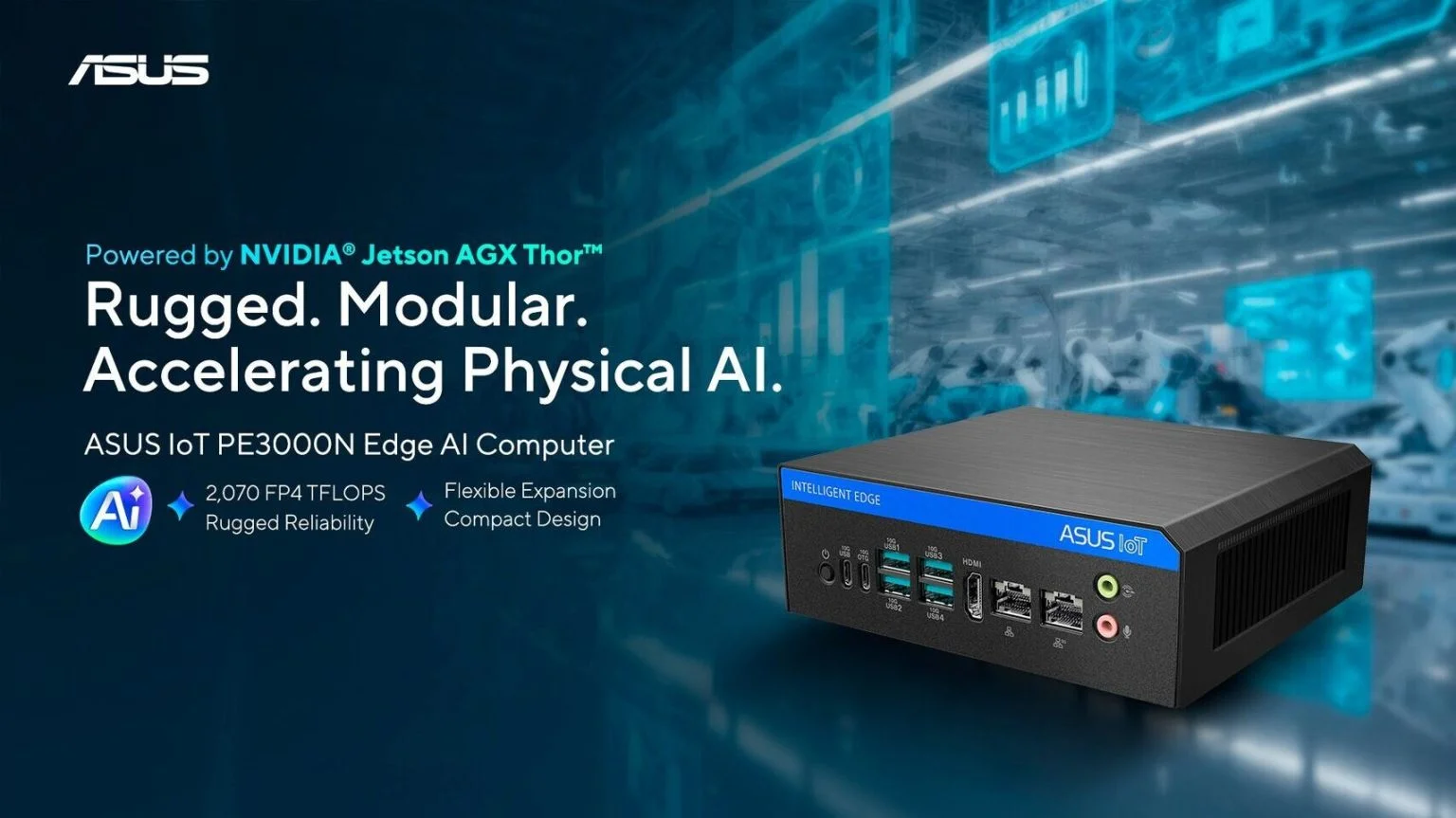 Asus Unveils PE3000N Mini PC with Nvidia Jetson IGX Thor